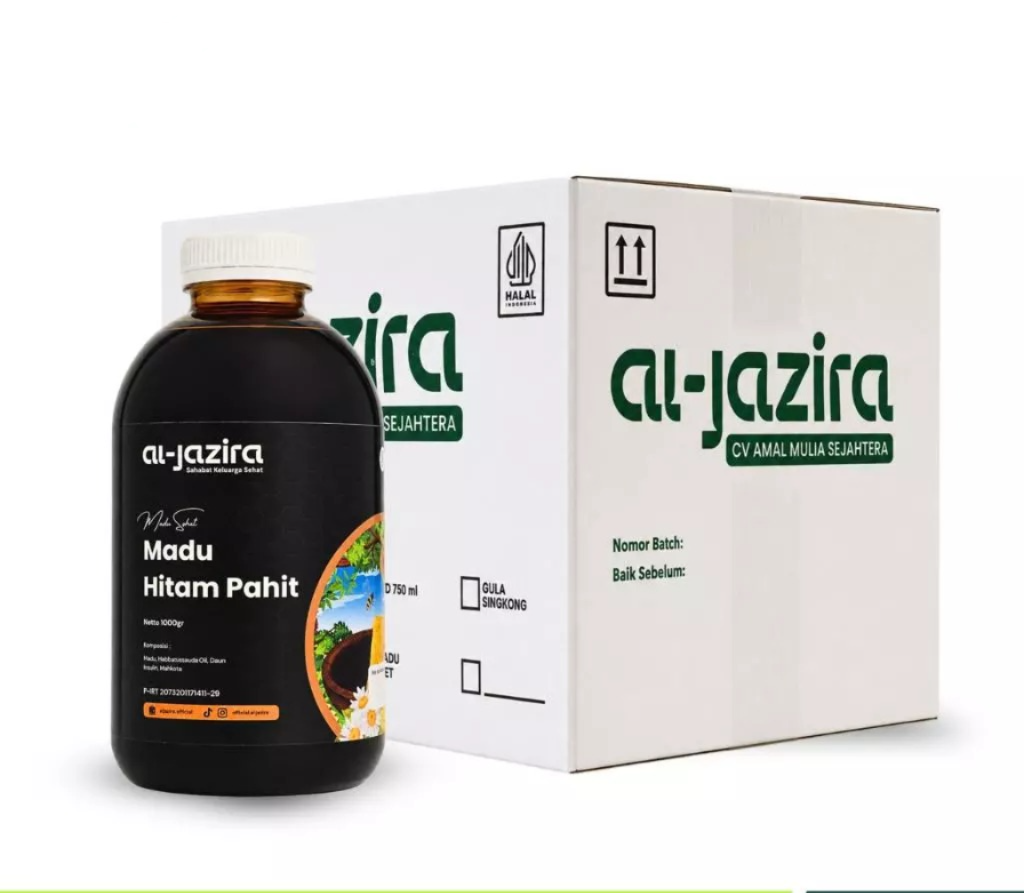 Al-Jazira Madu Hitam Pahit 1Kg Isi-6Pcs